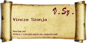 Vincze Szonja névjegykártya